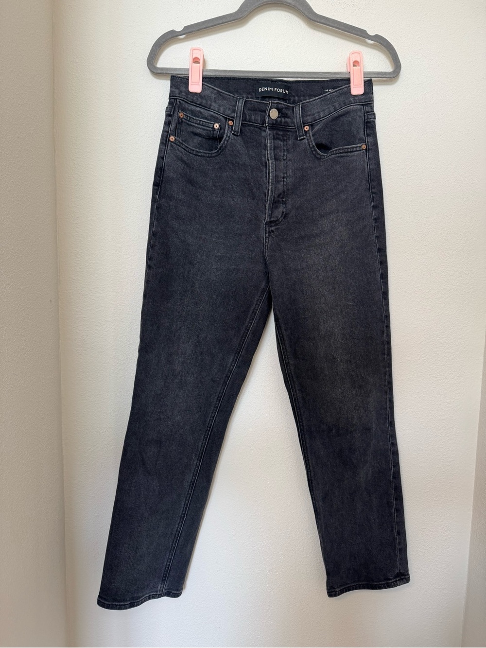 Denim Forum from Aritzia The Arlo High Rise Straight in Washed Black - Picture 3 of 10